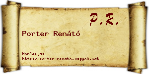 Porter Renátó névjegykártya